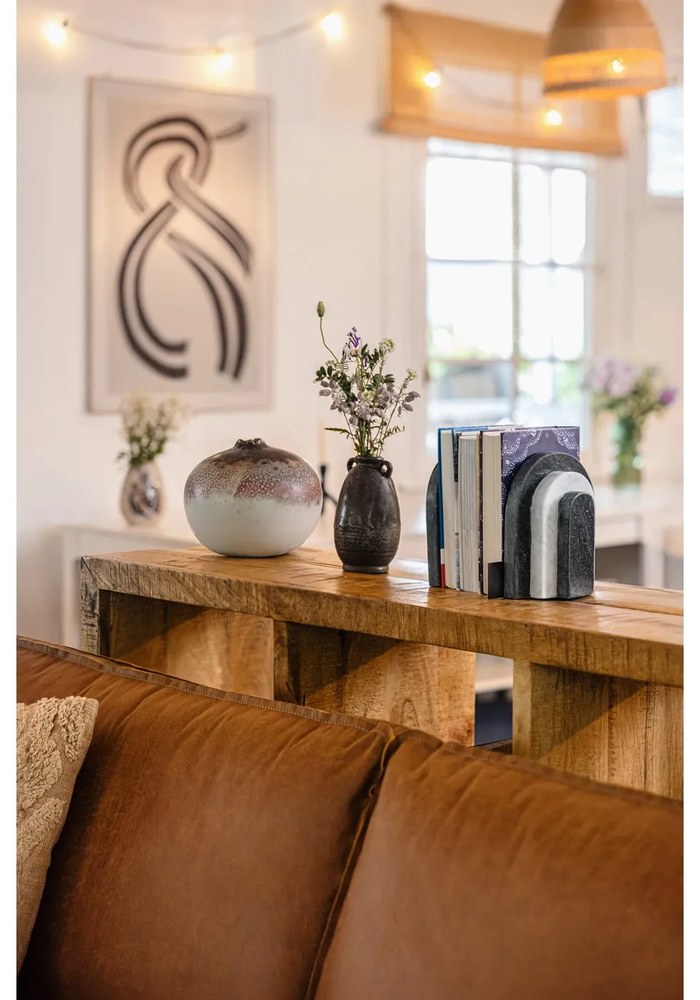 Divano marrone con rivestimento in finta pelle 190 cm Rodeo – WOOOD