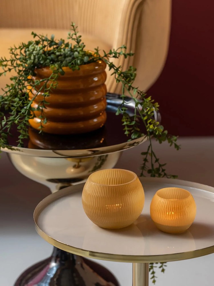 Portacandele in vetro per tea light Chique Ribbed - PT LIVING