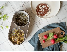 Set di piatti color crema in gres 12 pz Malia - Bonami Selection