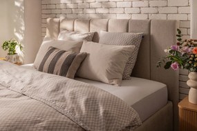 Letto matrimoniale imbottito beige con contenitore e rete inclusi 180x200 cm Thessa Bold Line – Bonami Selection