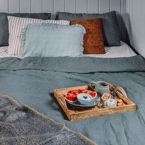 Biancheria verde scuro per letto matrimoniale 200x200 cm Forest Green - Linen Tales