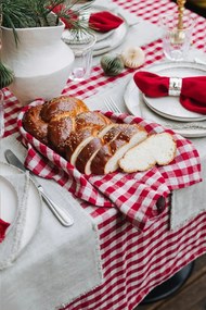 Tovaglia di lino 140x250 cm Red Gingham - Linen Tales