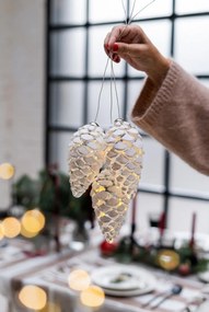 Decorazione natalizia luminosa bianca a sospensione ø 7 cm Celina – Sirius