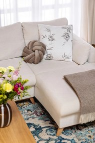 Divano letto beige a "U", angolo sinistro Scandic Lagom - Miuform