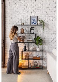 Libreria nera in frassino 114x185 cm Seaford - Actona