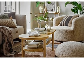 Sgabello beige in tessuto bouclé Bocca - Bloomingville