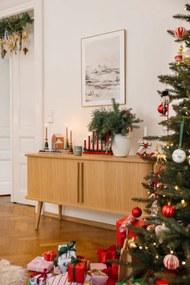 Decorazione luminosa rossa con motivo natalizio Hol - Markslöjd