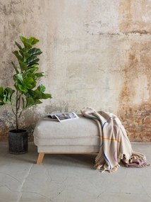 Poggiapiedi beige con rivestimento in velluto a coste Tori – Bonami Selection