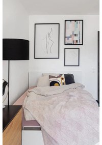 Cassettiera bassa nera-color legno naturale effetto rovere 120x82 cm Seaford - Actona