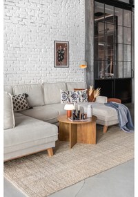 Divano angolare beige allungabile (con penisola a sinistra/a forma di "U") con rivestimento in velluto a coste Tori – Bonami Selection