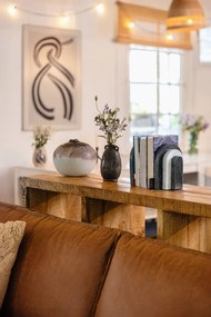 Divano marrone con rivestimento in finta pelle 190 cm Rodeo – WOOOD