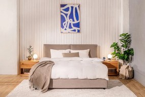 Letto matrimoniale imbottito grigio tortora con contenitore e rete inclusi 180x200 cm Myra Pillow – Bonami Selection