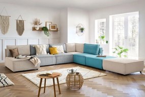 Modulo divano in velluto a coste blu, parte centrale Nihad modular - Bobochic Paris