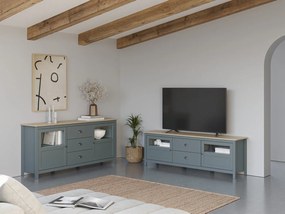 Mobile TV verde polveroso in pino massiccio 180x59x40 cm Misti – Marckeric