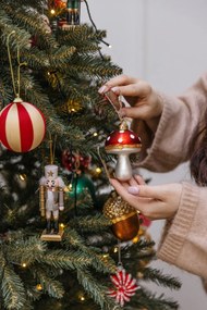 Decorazione per albero di natale in vetro fatta a mano 9 cm Mushroom – Sass &amp; Belle