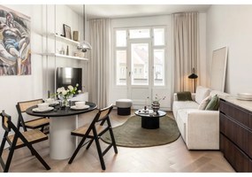 Divano letto in velluto a coste beige 245 cm Nihad - Bobochic Paris