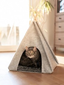 Tenda teepee grigio chiaro per animali domestici Tipi - Wenko