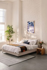 Letto matrimoniale imbottito beige con materasso incluso/con rete inclusa 180x200 cm Noira Slim – Bonami Selection