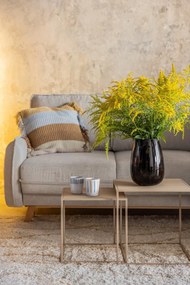 Divano angolare beige allungabile (con penisola a destra) con rivestimento in velluto a coste Tori – Bonami Selection