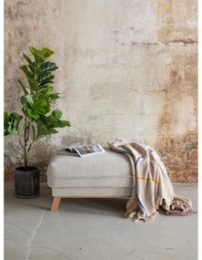 Poggiapiedi beige con rivestimento in velluto a coste Tori – Bonami Selection