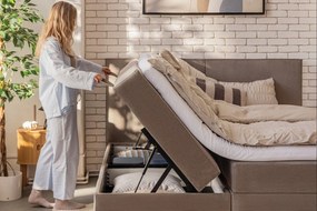 Letto boxspring grigio tortora con contenitore 180x200 cm Elva Bold – Bonami Selection