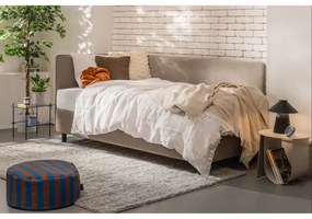 Letto singolo imbottito grigio tortora con contenitore con materasso incluso 90x200 cm Avela – Bonami Selection