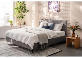 Letto matrimoniale imbottito grigio con rete inclusa 180x200 cm Noira Slim – Bonami Selection