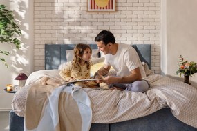 Letto boxspring blu con contenitore 180x200 cm Elva Bold Line – Bonami Selection