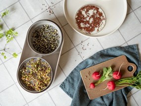 Set di piatti color crema in gres 12 pz Malia - Bonami Selection