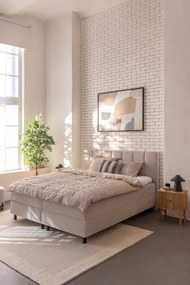 Biancheria da letto beige per letto matrimoniale 200x200 cm Seersucker - Catherine Lansfield