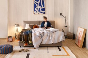 Letto matrimoniale imbottito grigio tortora con contenitore e rete inclusi 180x200 cm Myra Pillow – Bonami Selection