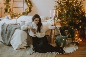 Tappeto in lana beige , ⌀ 110 cm Nature - Bloomingville