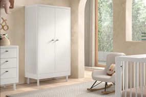 Armadio per bambini bianco in faggio massiccio 100x190x55 cm Forrest – Vipack
