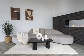 Tavolino nero con piano effetto frassino 78x96 cm Tirano - House Nordic