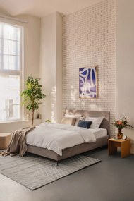 Letto matrimoniale imbottito grigio tortora con rete inclusa 160x200 cm Noira Slim – Bonami Selection