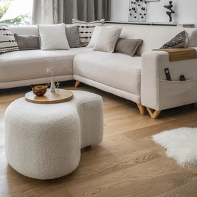 Divano angolare beige allungabile e con contenitore (penisola a sinistra/a L) Classy Sophie – Miuform