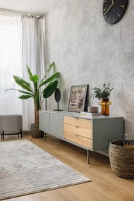 Mobile TV grigio-color legno naturale effetto rovere 180x52 cm Sierra - Teulat