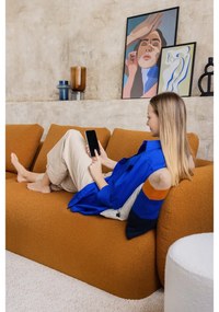 Divano angolare in tessuto bouclé color senape (angolo sinistro) Imola - Bonami Selection