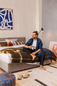 Letto matrimoniale imbottito grigio tortora con contenitore e rete inclusi 180x200 cm Myra Pillow – Bonami Selection