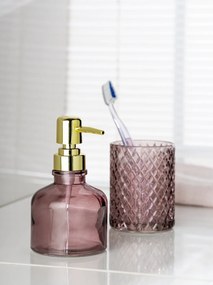 Dispenser per sapone rosa scuro in vetro 200 ml Atessa – Wenko