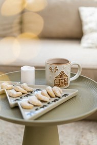 Tavolino in alluminio beige , ø 39,5 cm Ringar - White Label