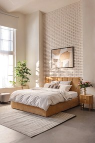 Comodino in rovere decorato in colore naturale Langley - Actona