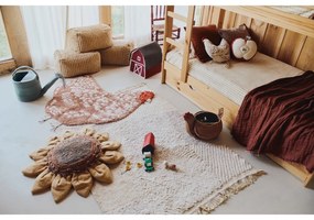 Tappeto marrone lavabile in cotone tessuto a mano 110x100 cm Chicken - Lorena Canals