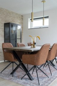 Tavolo da pranzo con piano in rovere massiccio Fumé, 140 x 95 cm Toulon - House Nordic