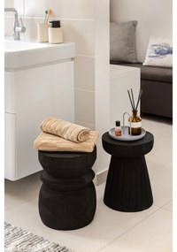 Sgabello da giardino nero in legno di paulownia Borre - WOOOD