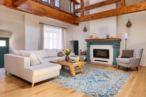 Divano letto beige a "U", angolo sinistro Scandic Lagom - Miuform