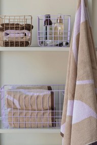 Asciugamano da bagno in cotone biologico color lavanda e marrone chiaro 70x133 cm Nova Arte - Mette Ditmer Denmark
