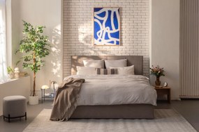 Letto matrimoniale imbottito grigio con contenitore e rete inclusi 180x200 cm Thessa Bold – Bonami Selection