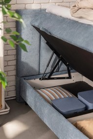 Letto boxspring blu con contenitore 180x200 cm Elva Bold Line – Bonami Selection