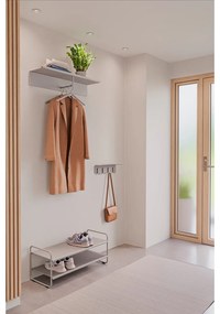 Attaccapanni da parete grigio chiaro in acciaio con scaffale 11,5 cm A-Hallway – Zone